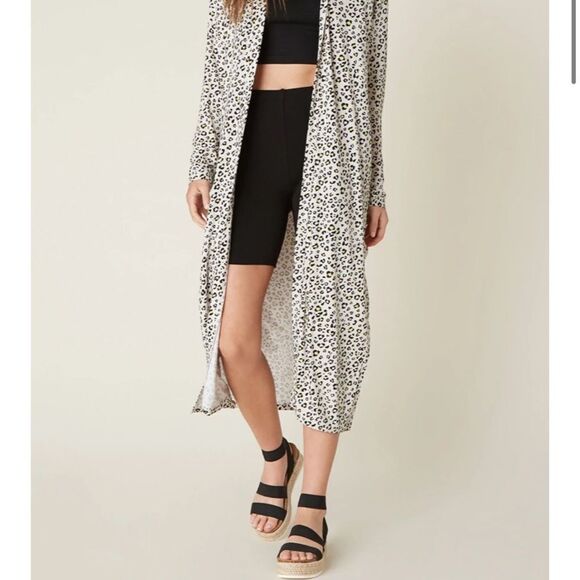 BB Dakota Off Duty Meow Down Duster Cardigan NWT - Picture 6 of 7